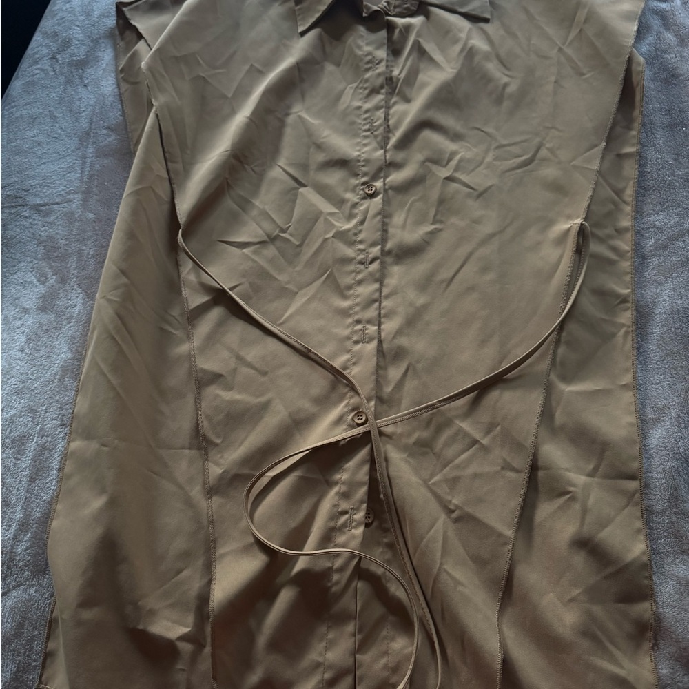 Stylish Tan Sleeveless Blouse